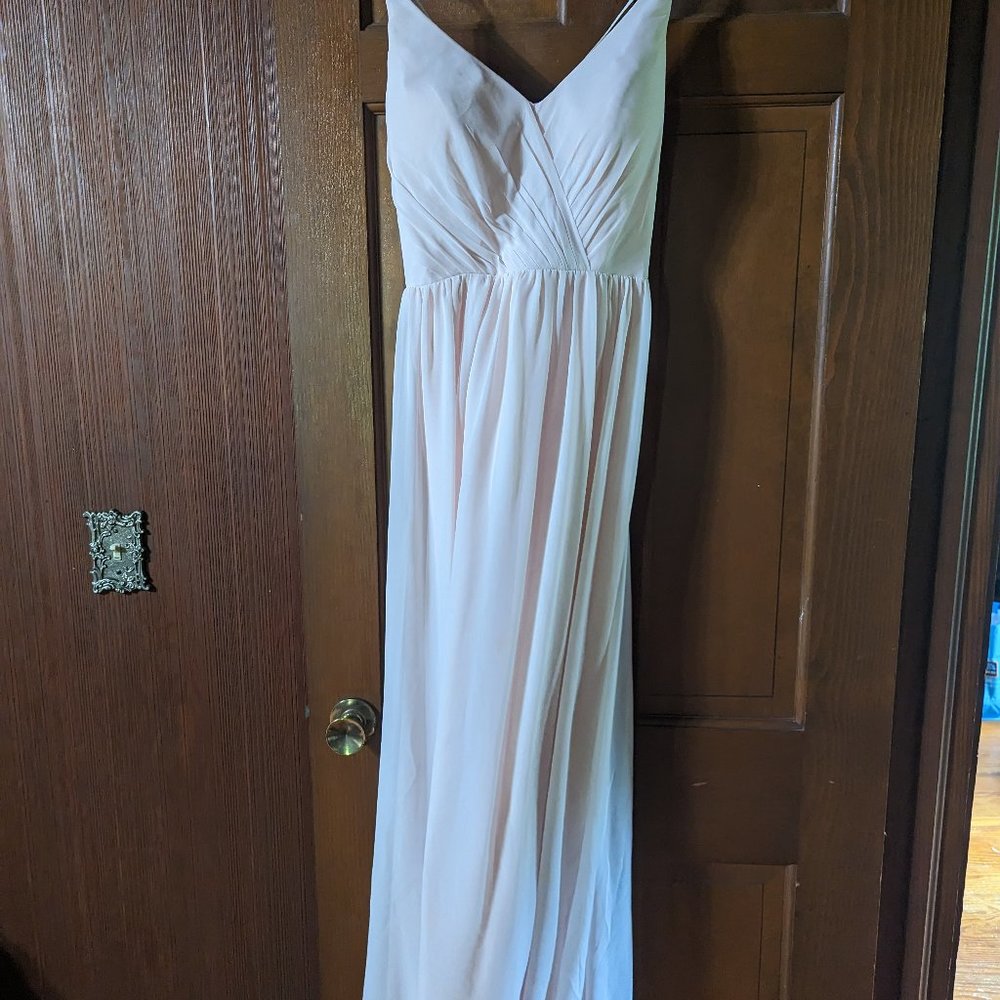 Light pink, floor length dress